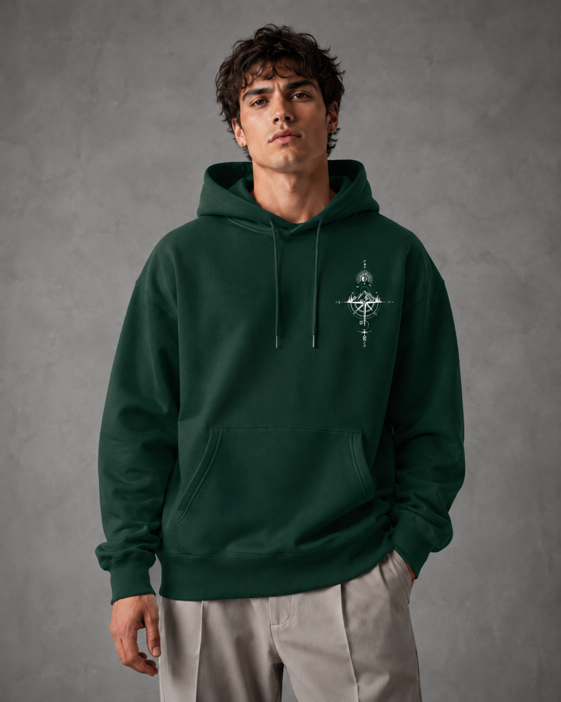 Kacob | Men's Oversized Front and Back Print Hoodie