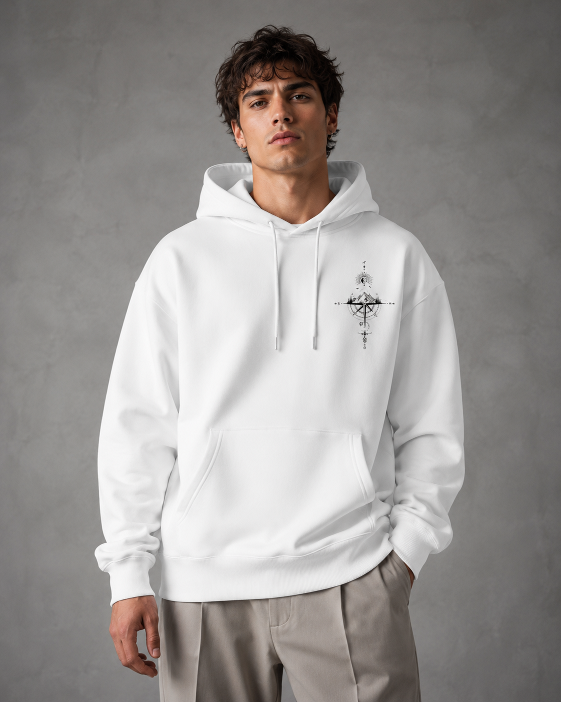 Kacob | Men's Oversized Front and Back Print Hoodie