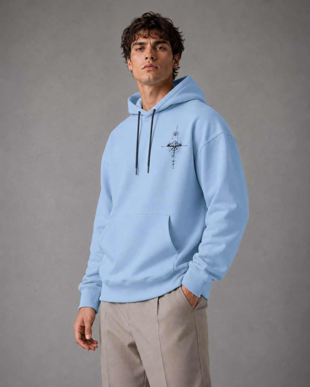 Kacob | Men's Oversized Front and Back Print Hoodie