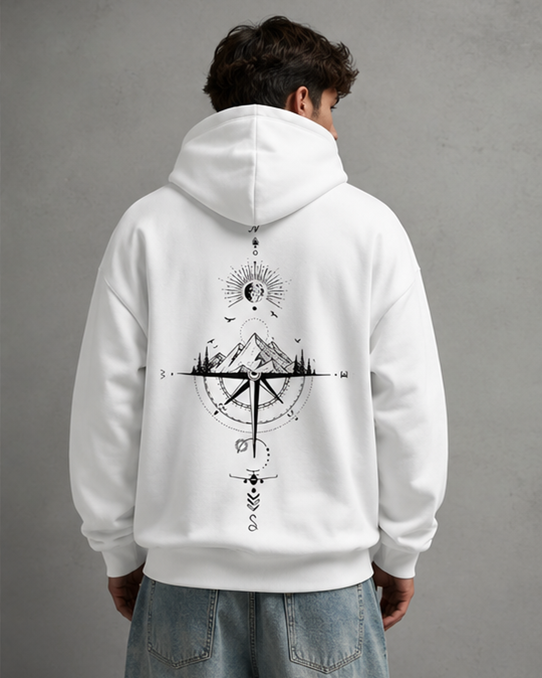 Kacob | Men's Oversized Front and Back Print Hoodie
