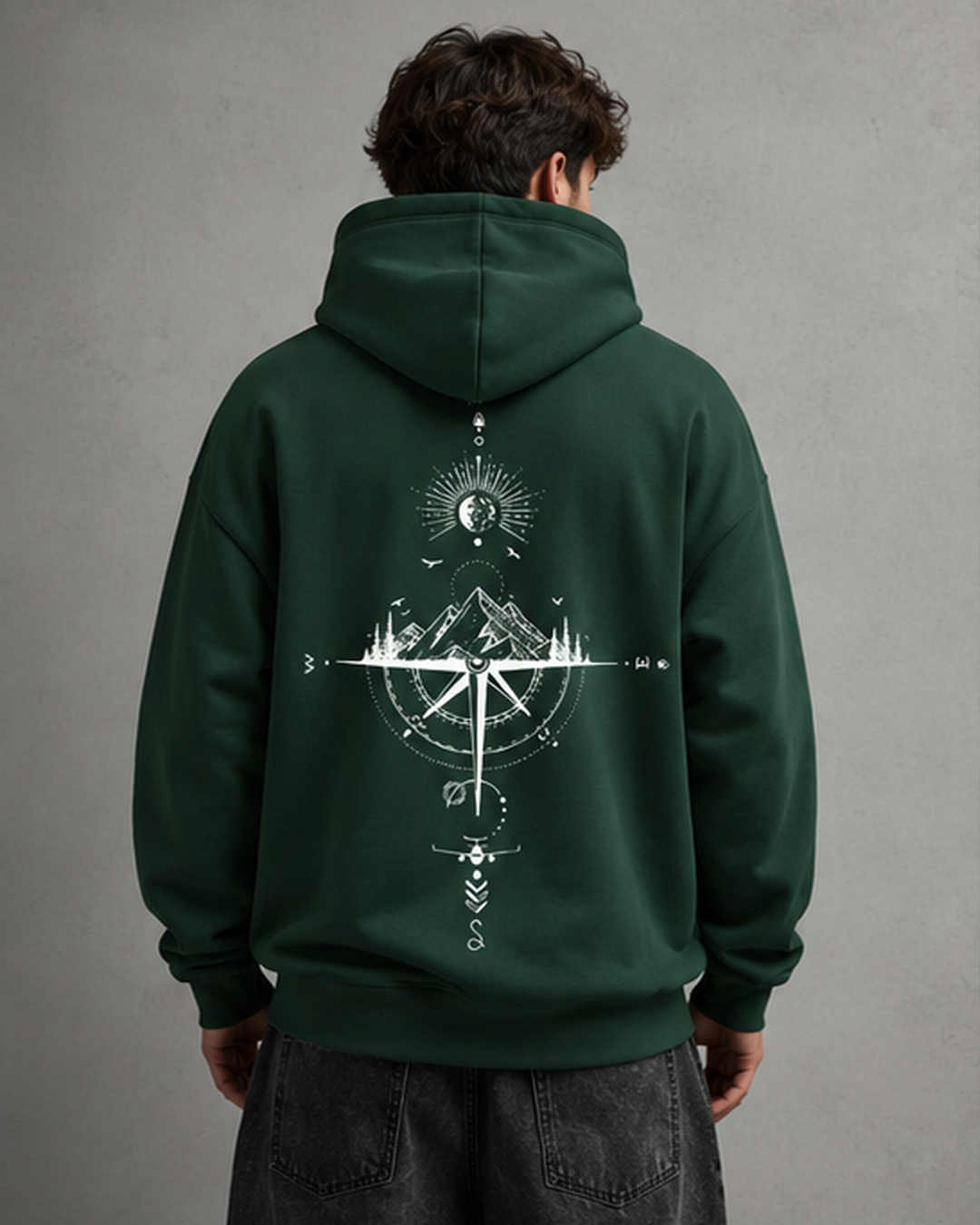 Kacob | Men's Oversized Front and Back Print Hoodie