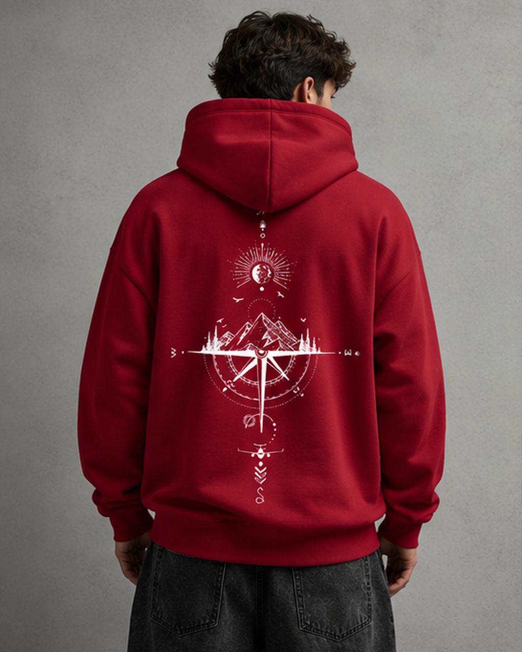 Kacob | Men's Oversized Front and Back Print Hoodie