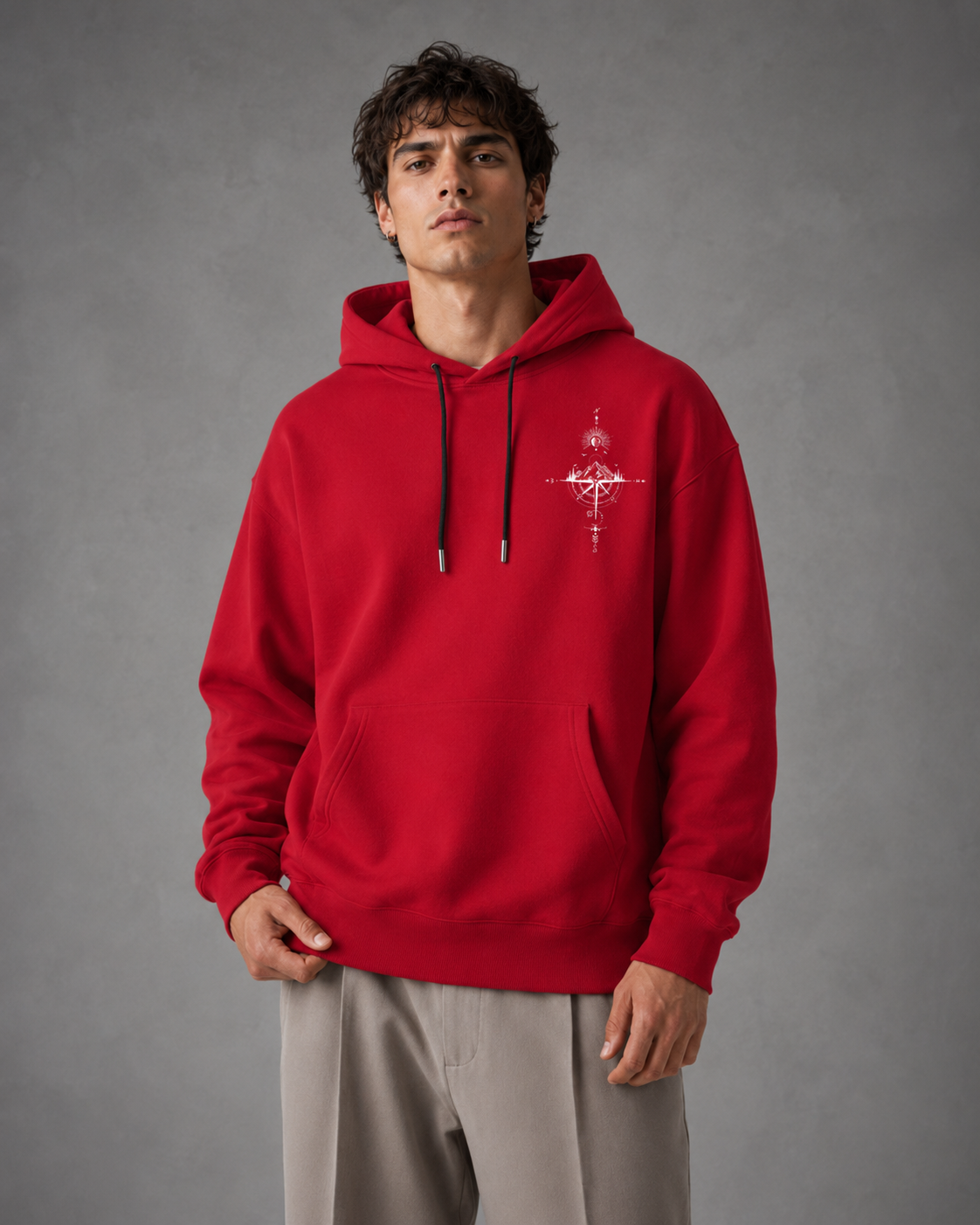 Kacob | Men's Oversized Front and Back Print Hoodie