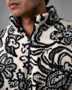 Kacob | Men's Patterned Quarter Zip Relaxed Pullover