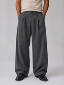 Kacob | Men's Pinstripe Wide Leg Tailored Trousers