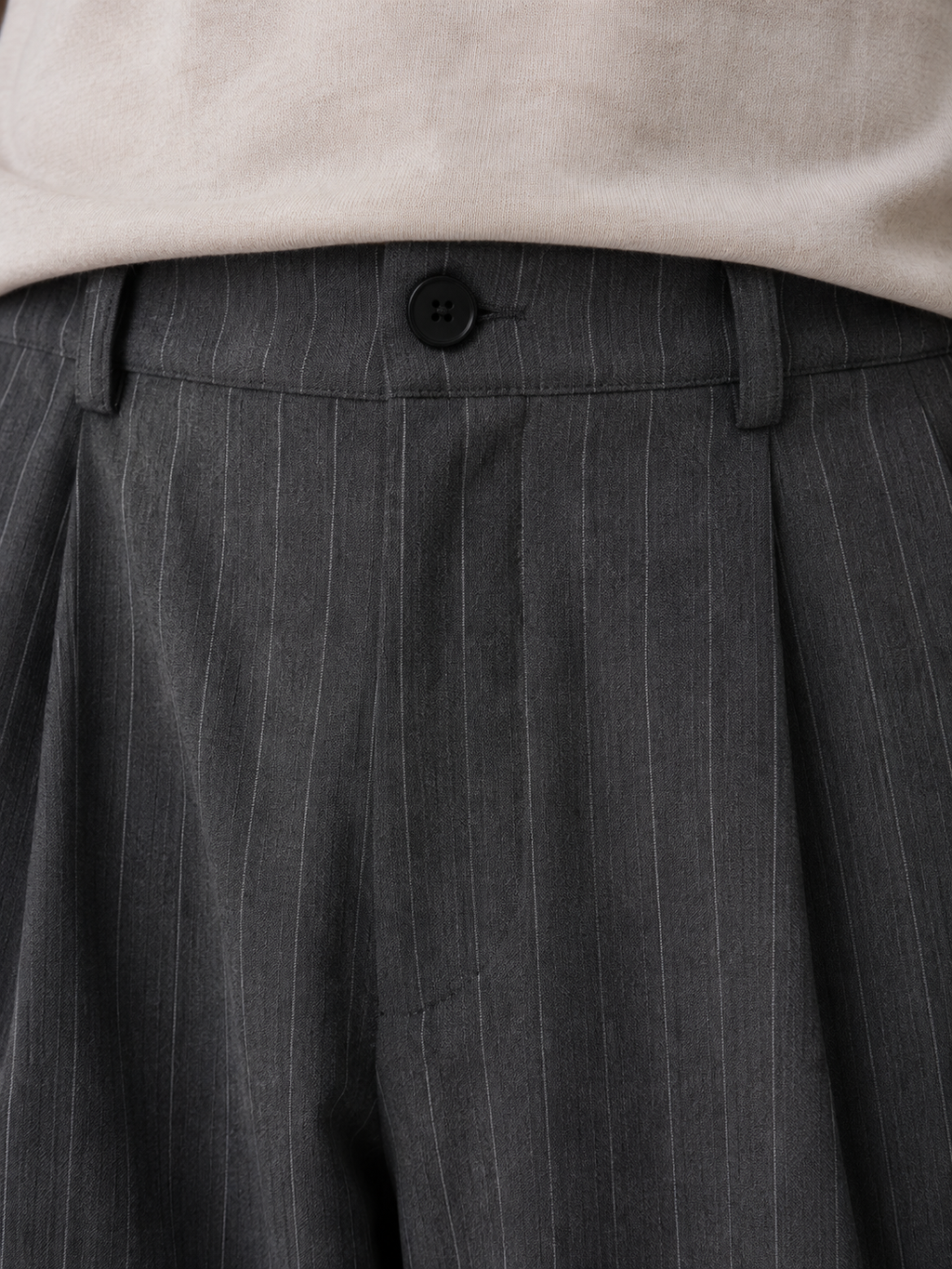 Kacob | Men's Pinstripe Wide Leg Tailored Trousers