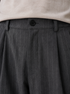 Kacob | Men's Pinstripe Wide Leg Tailored Trousers