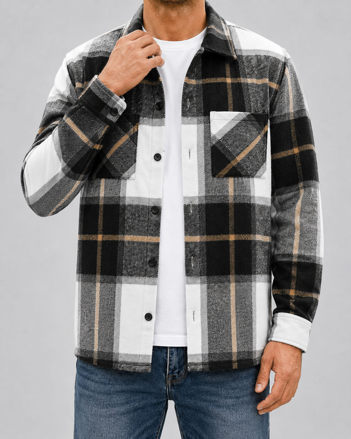 Kacob | Men's Plaid Flannel Overshirt