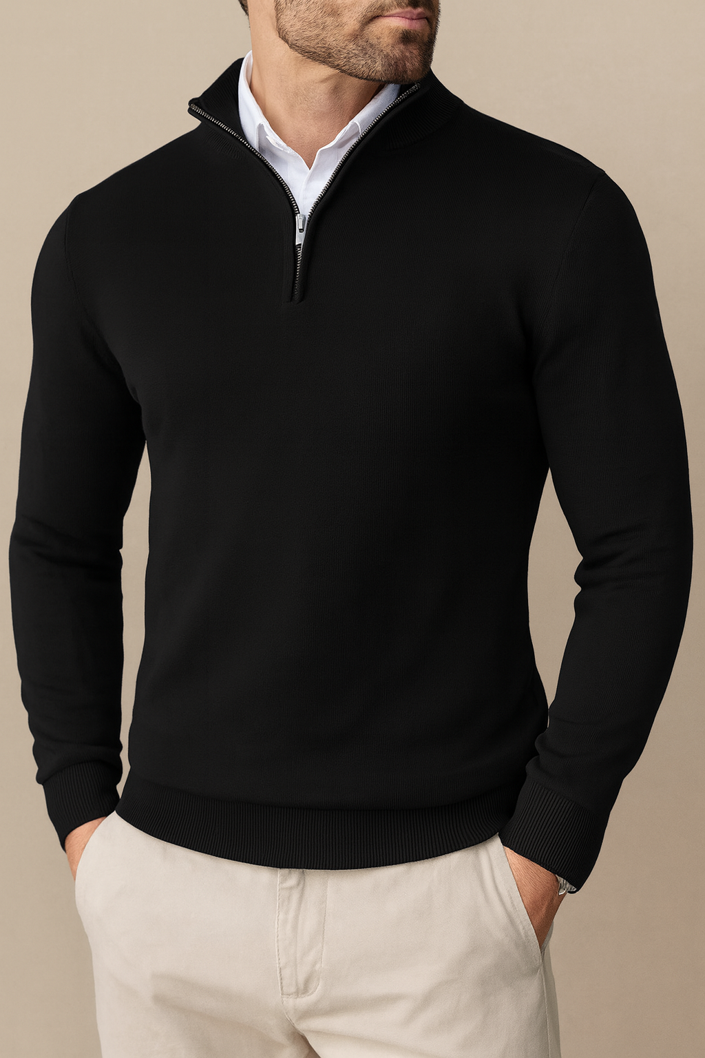 Kacob | Men's Quarter-Zip Relaxed Fit Cardigan