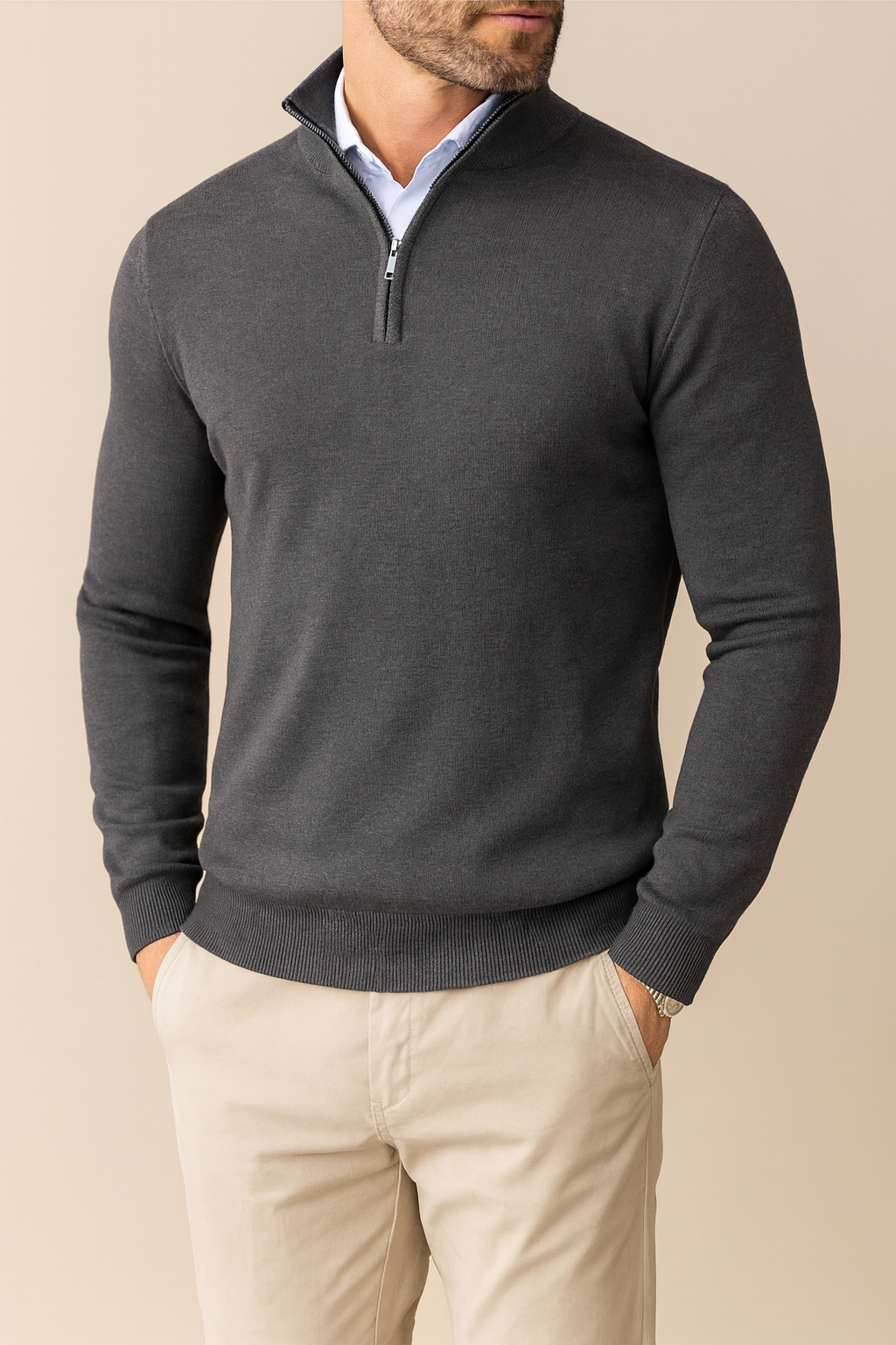 Kacob | Men's Quarter-Zip Relaxed Fit Cardigan