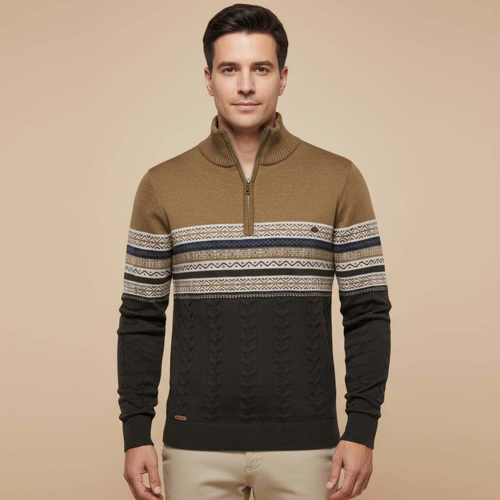 Kacob | Men's Quarter-Zip Tailored Cardigan