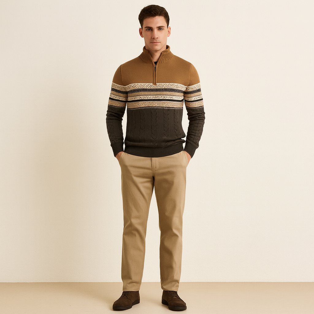 Kacob | Men's Quarter-Zip Tailored Cardigan