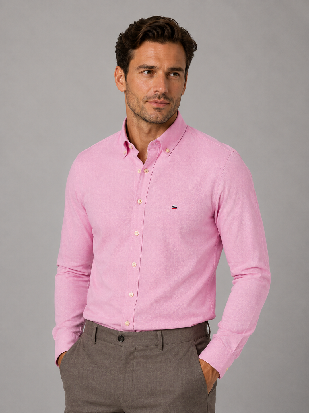 Kacob | Men's Regular Fit Long Sleeve Dress Shirt