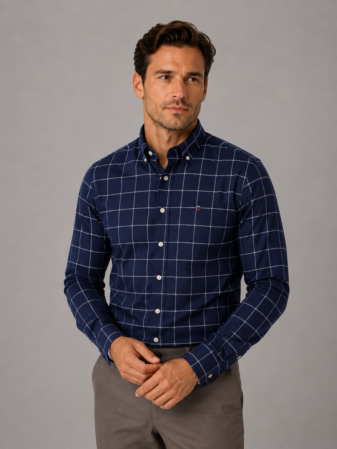 Kacob | Men's Regular Fit Long Sleeve Dress Shirt
