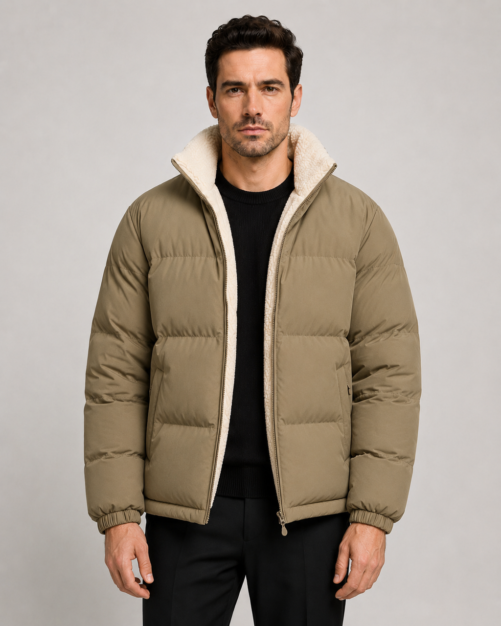 Kacob | Men's Reversible Sherpa Puffer Jacket
