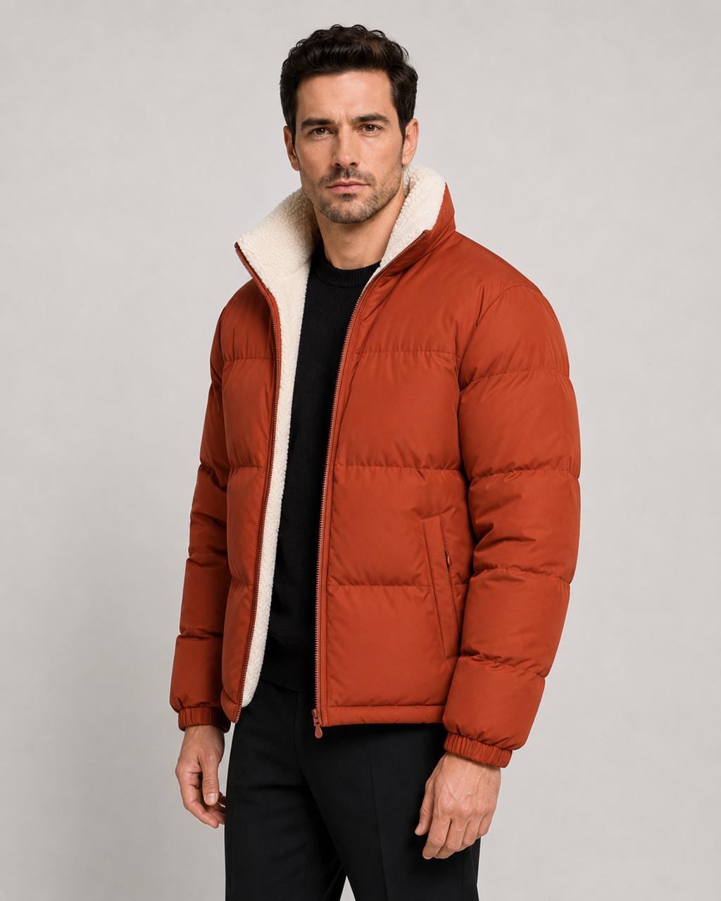 Kacob | Men's Reversible Sherpa Puffer Jacket