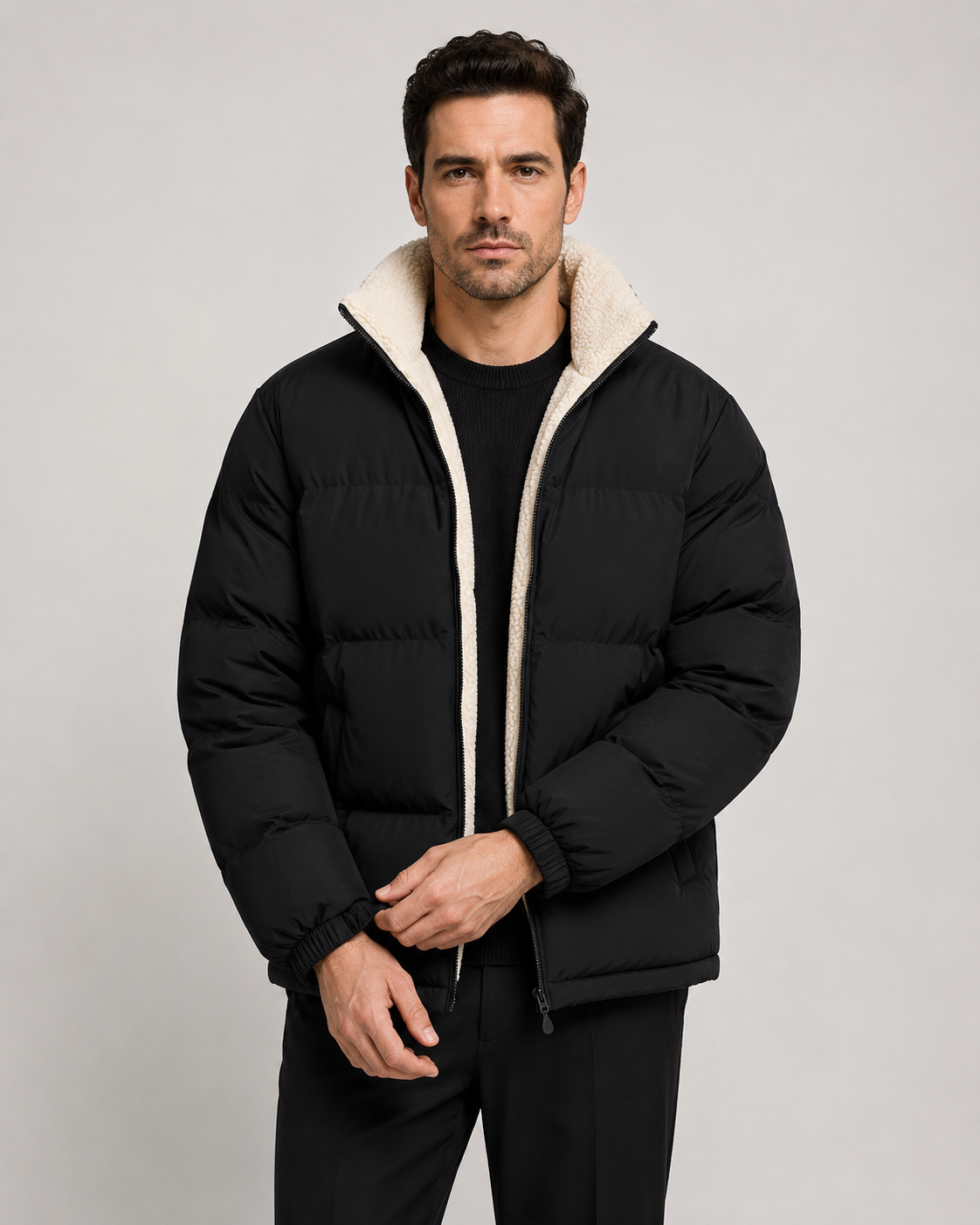 Kacob | Men's Reversible Sherpa Puffer Jacket