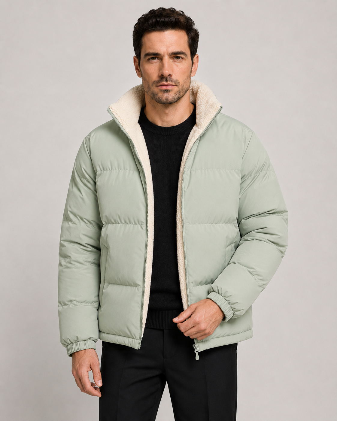 Kacob | Men's Reversible Sherpa Puffer Jacket