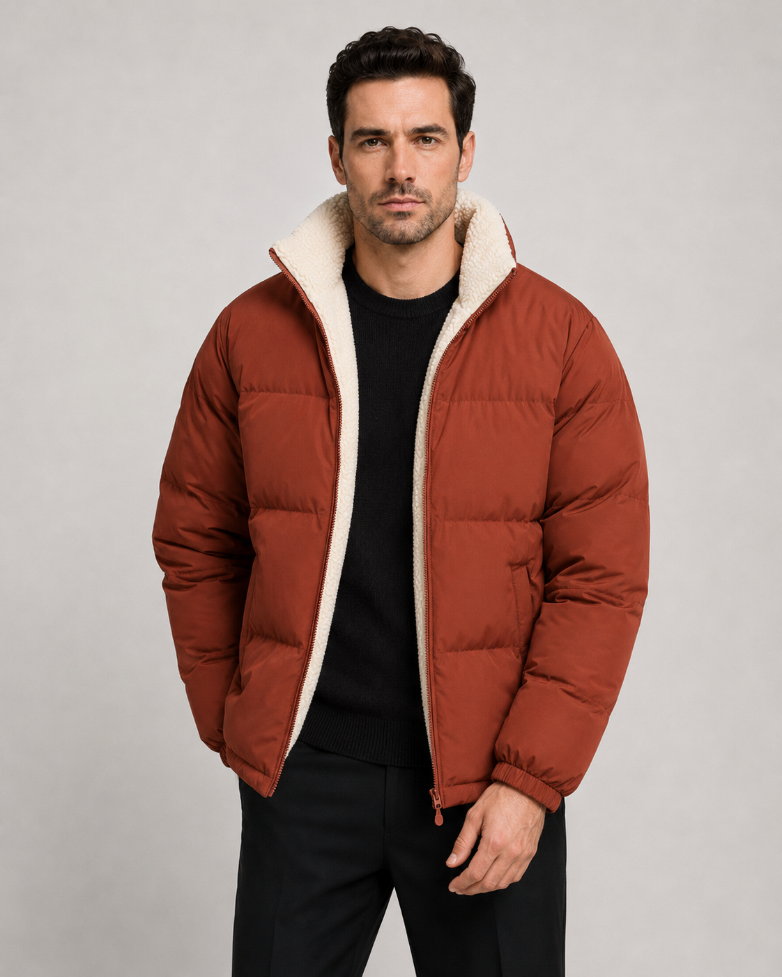 Kacob | Men's Reversible Sherpa Puffer Jacket