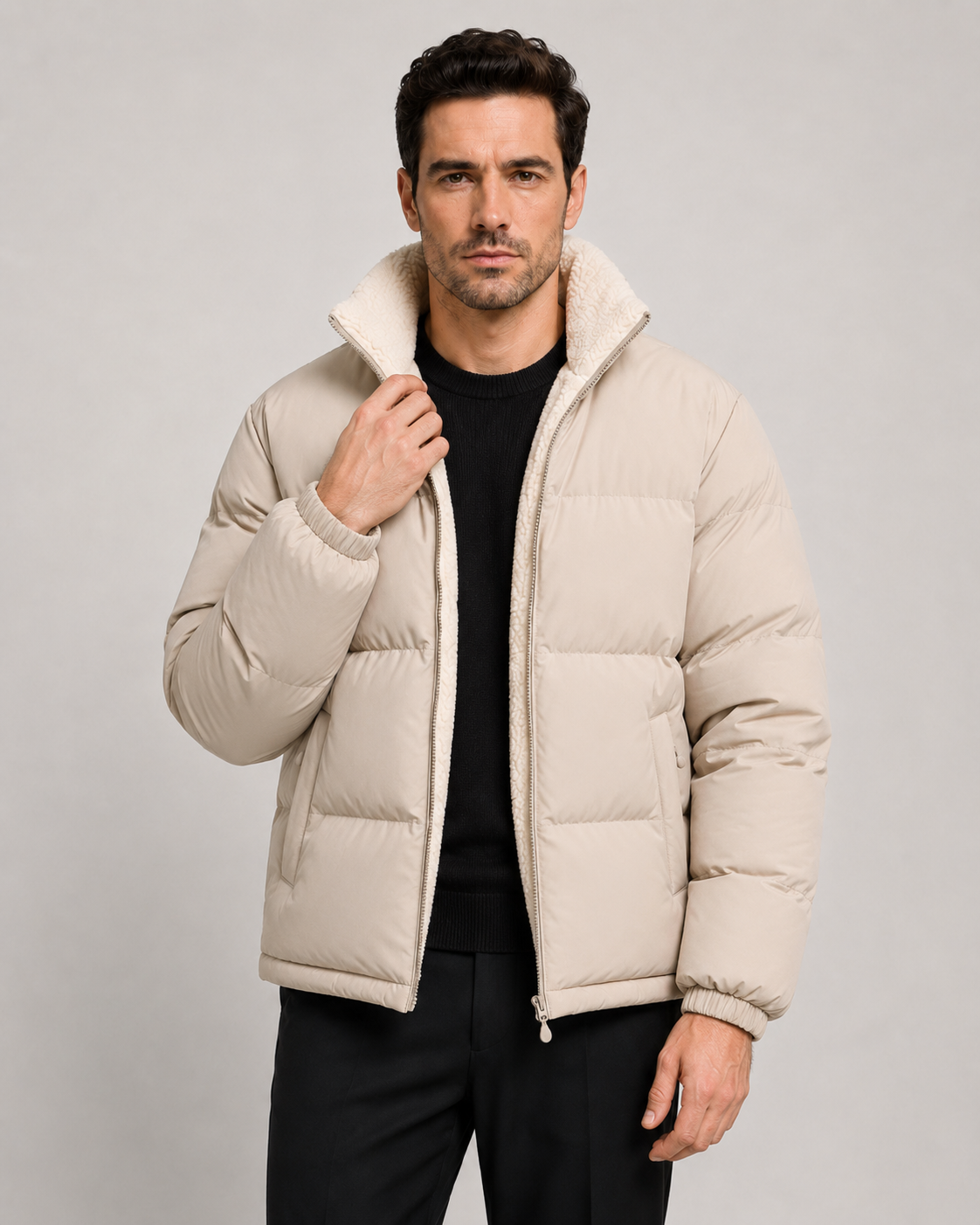 Kacob | Men's Reversible Sherpa Puffer Jacket