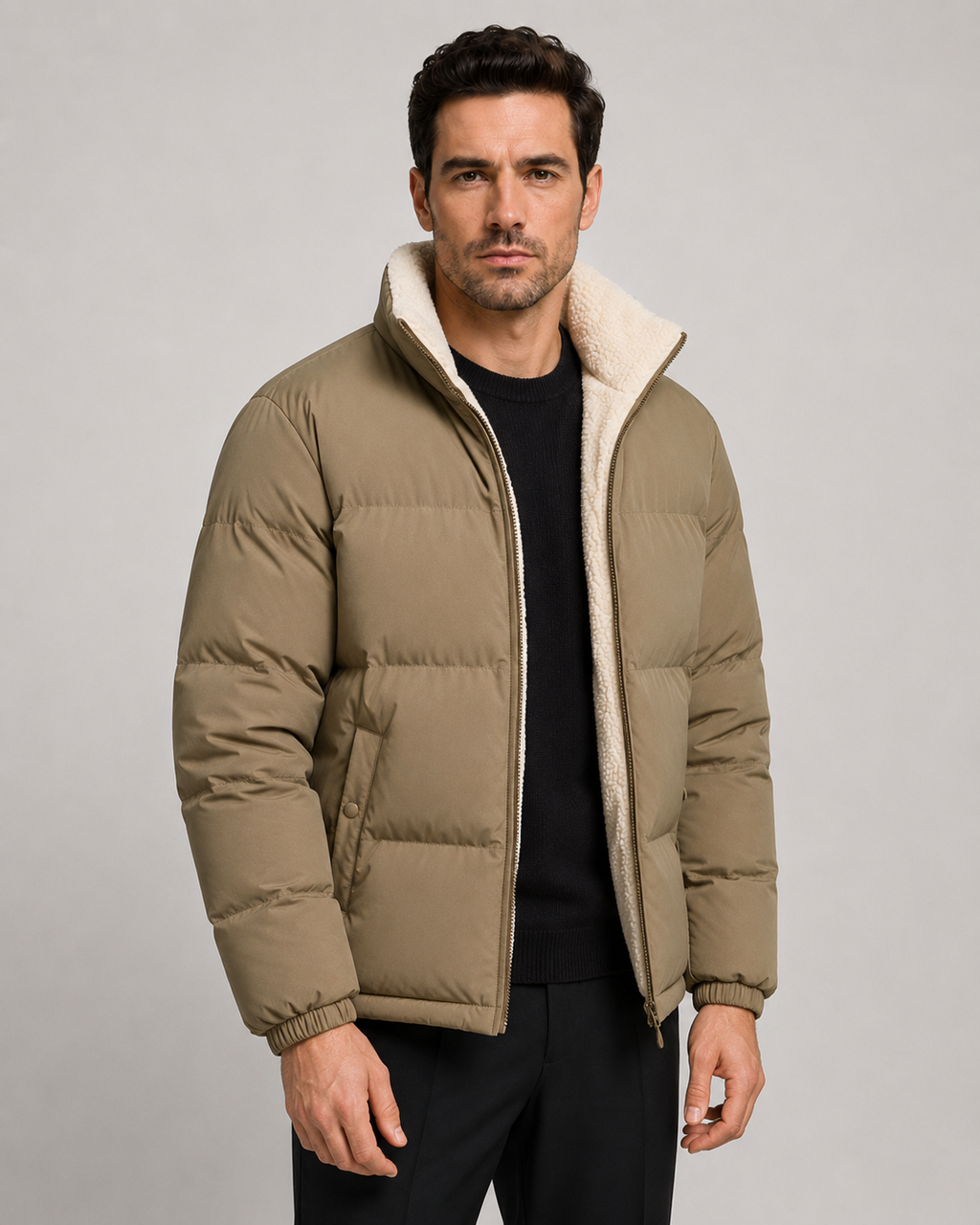Kacob | Men's Reversible Sherpa Puffer Jacket