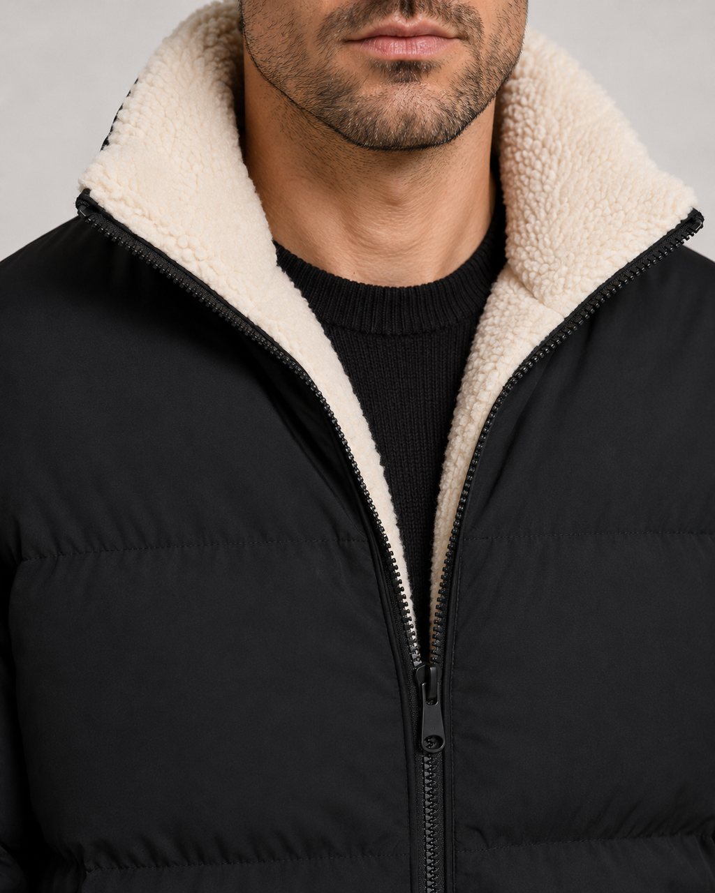 Kacob | Men's Reversible Sherpa Puffer Jacket