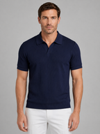 Kacob | Men's Ribbed Short Sleeve Polo Shirt