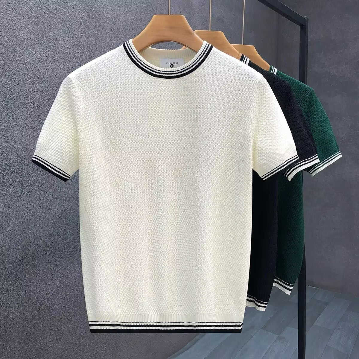 Kacob | Men's Ribbed Trim Crew Neck Jumper