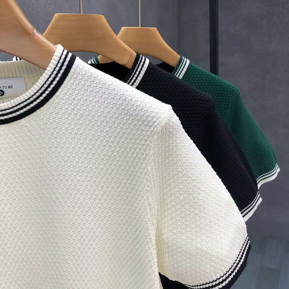 Kacob | Men's Ribbed Trim Crew Neck Jumper
