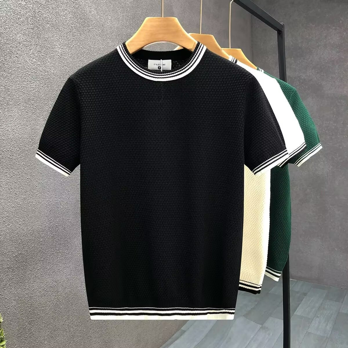 Kacob | Men's Ribbed Trim Crew Neck Jumper