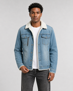 Kacob | Men's Sherpa Lined Denim Trucker Jacket