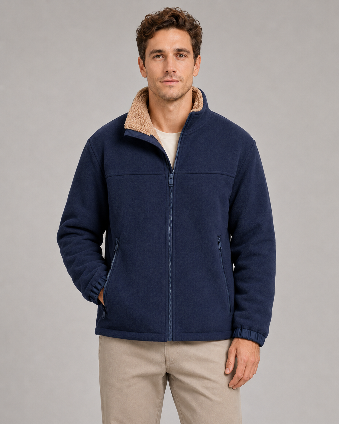 Kacob | Men's Sherpa Lined Fleece Jacket