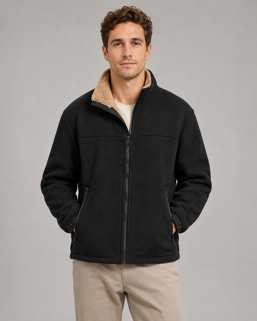 Kacob | Men's Sherpa Lined Fleece Jacket