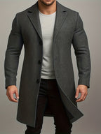 Kacob | Men's Single-Breasted Tailored Winter Trench Coat