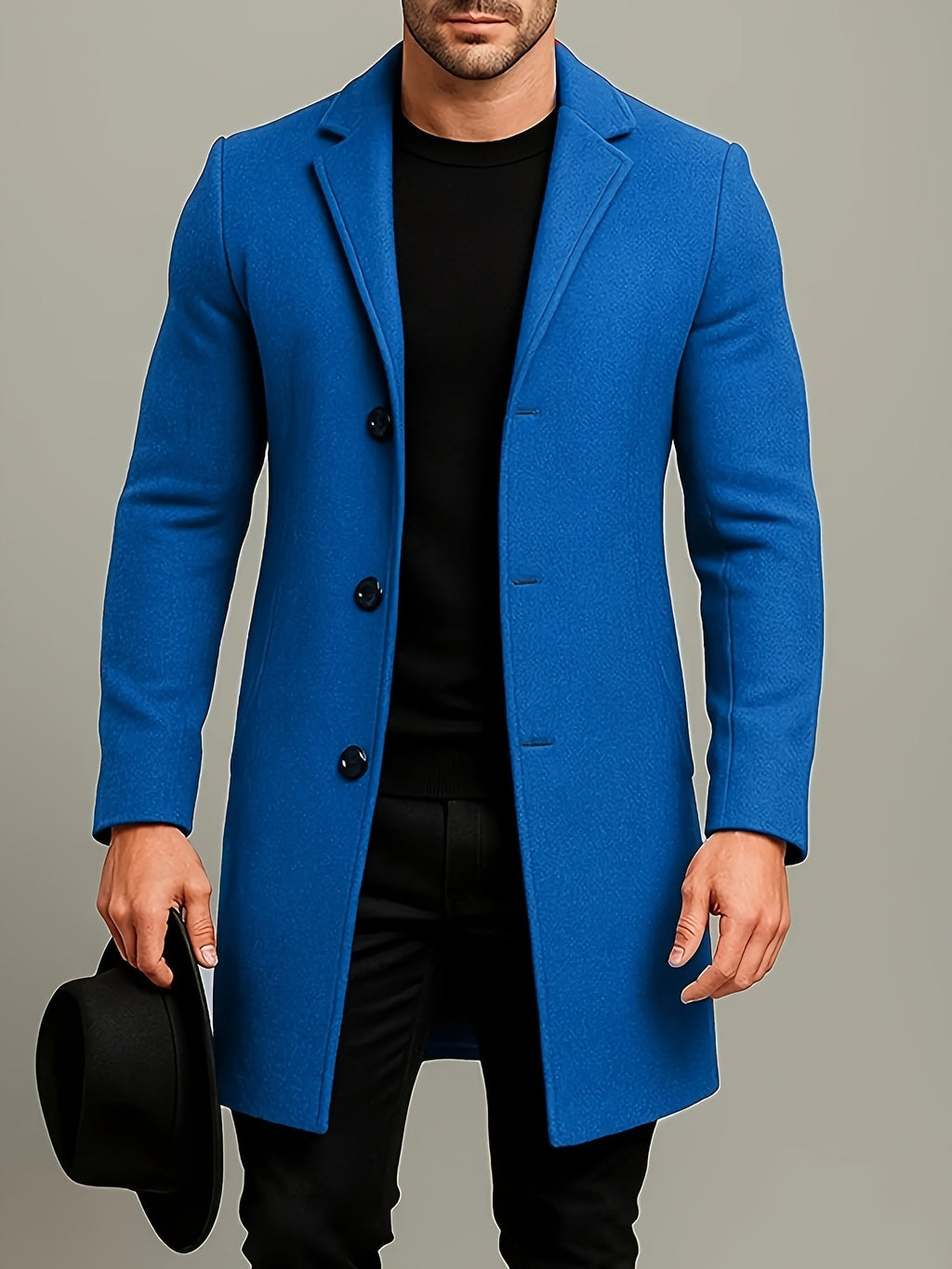 Kacob | Men's Single-Breasted Tailored Winter Trench Coat
