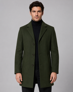 Kacob | Men's Single-Breasted Wool-Blend Coat