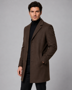 Kacob | Men's Single-Breasted Wool-Blend Coat