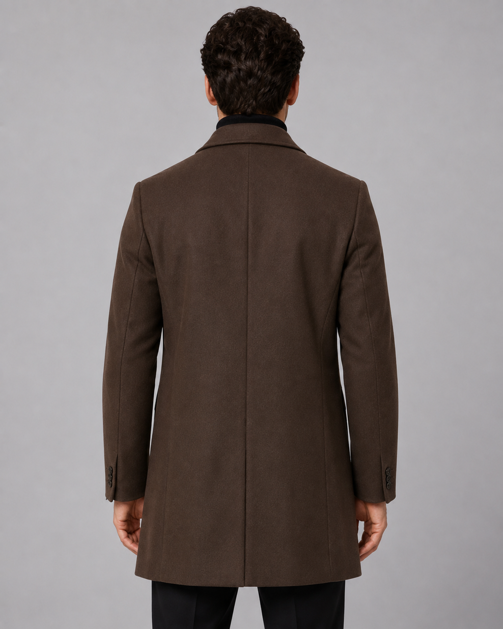 Kacob | Men's Single-Breasted Wool-Blend Coat