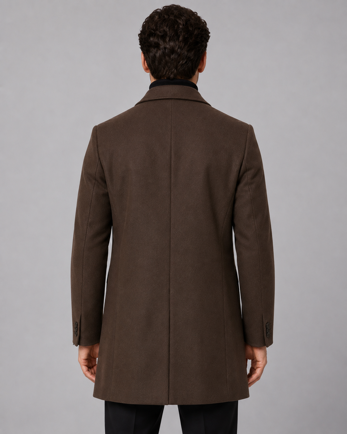 Kacob | Men's Single-Breasted Wool-Blend Coat
