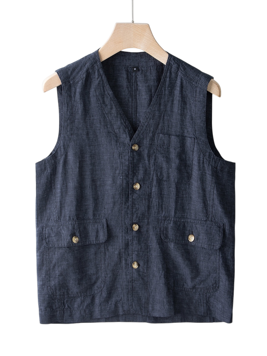 Kacob | Men's Sleeveless Button-Front Vest