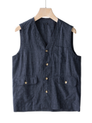 Kacob | Men's Sleeveless Button-Front Vest