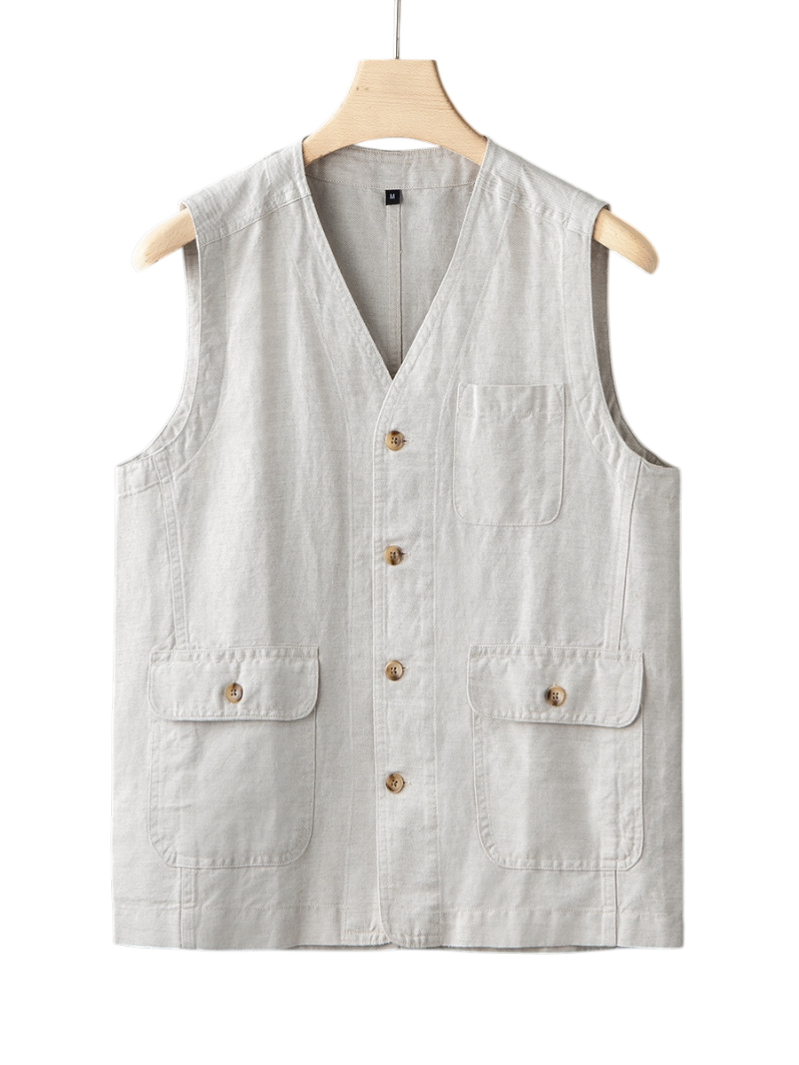 Kacob | Men's Sleeveless Button-Front Vest