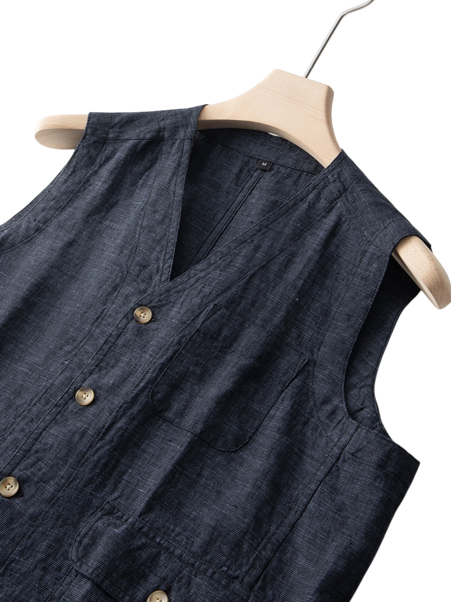 Kacob | Men's Sleeveless Button-Front Vest
