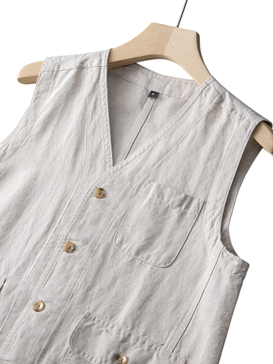 Kacob | Men's Sleeveless Button-Front Vest