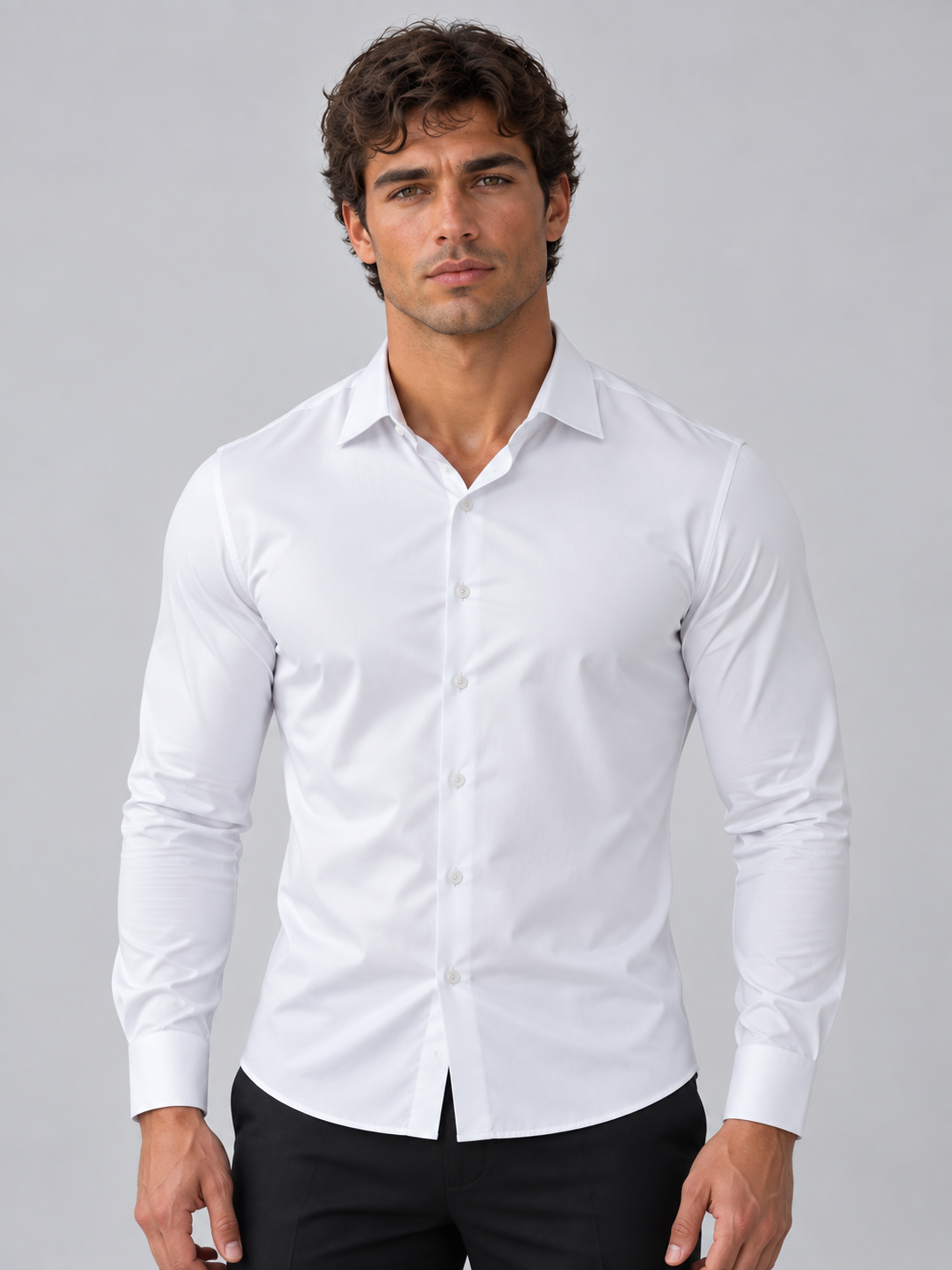 Men's Slim Fit Sheen Finish Stretch Shirt
