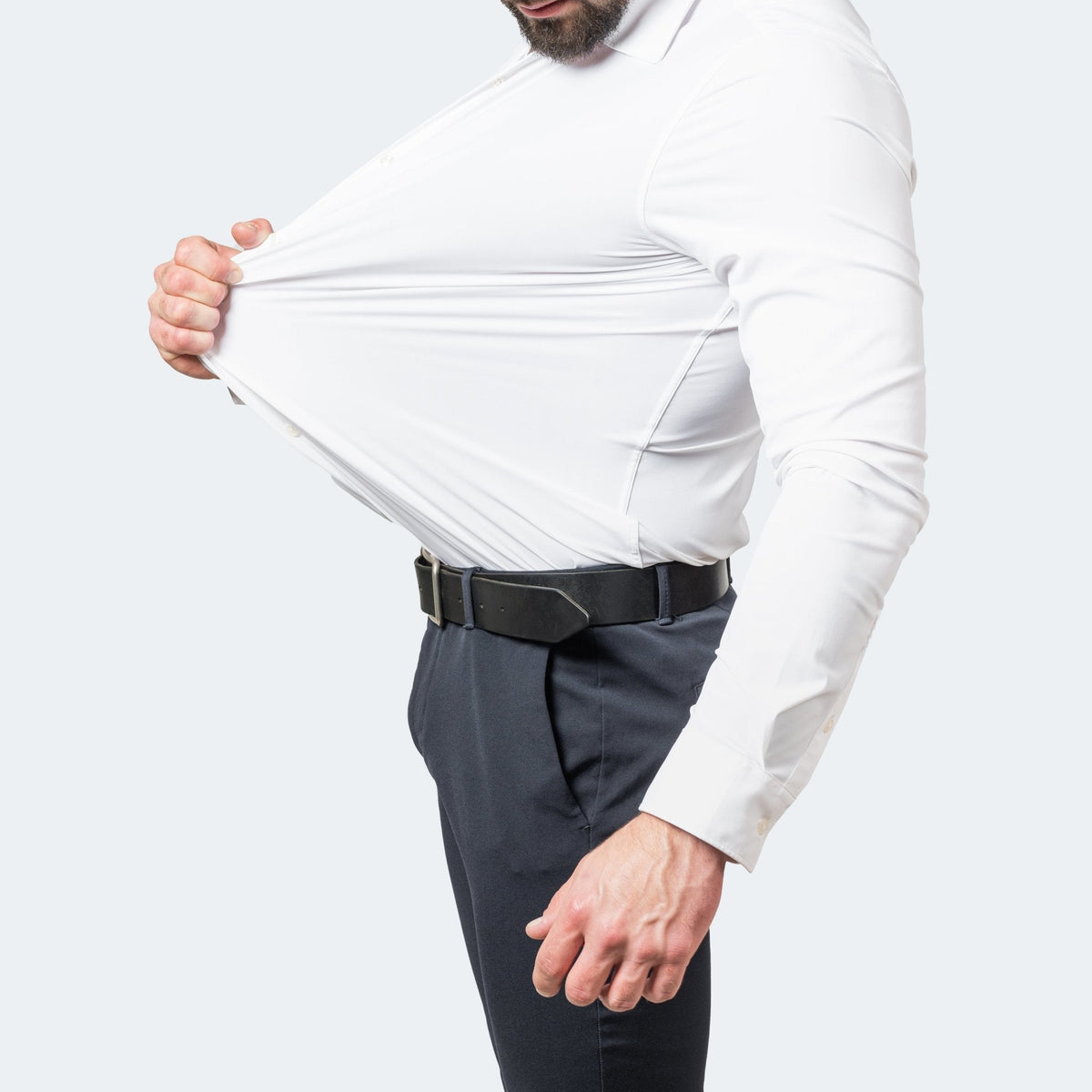 Men's Slim Fit Stretch Wide Collar Shirt