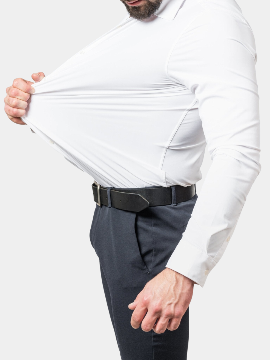 Men's Slim Fit Stretch Wide Collar Shirt