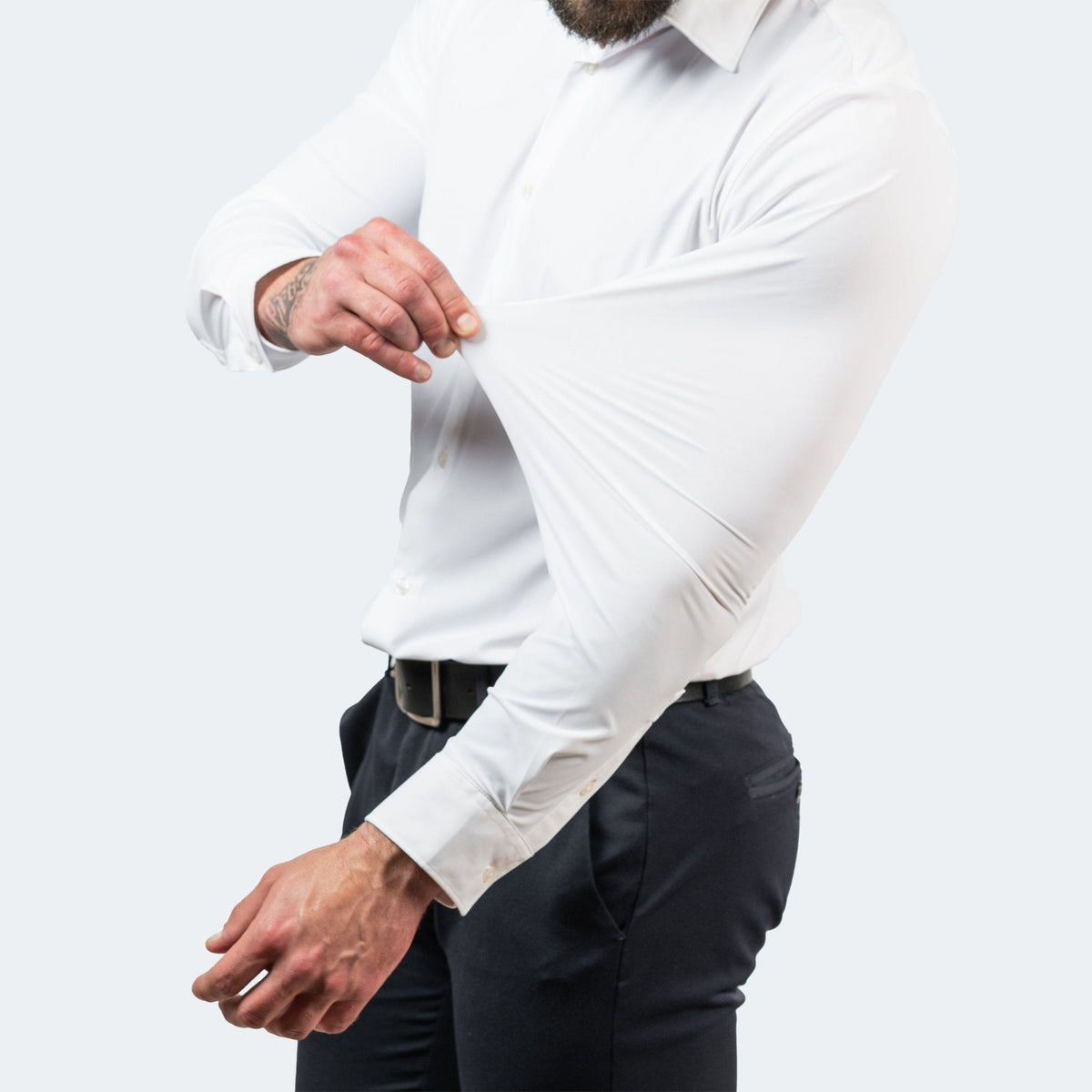 Men's Slim Fit Stretch Wide Collar Shirt
