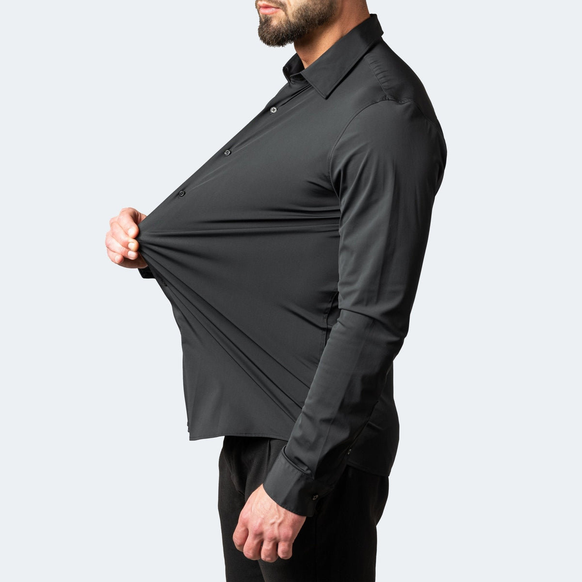 Men's Slim Fit Stretch Wide Collar Shirt