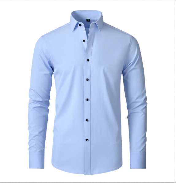 Men's Slim Fit Stretch Wide Collar Shirt